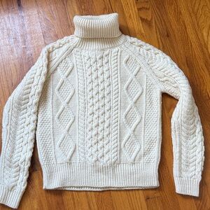 Cozy Cream Cable Knit Turtleneck Sweater